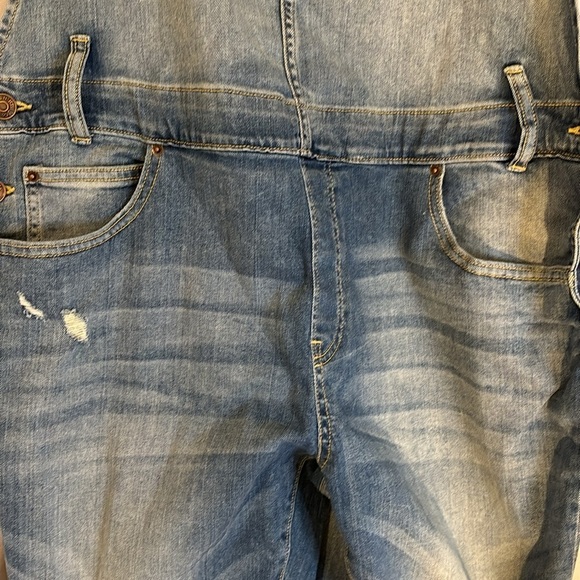 Bass Denim Bib Overall Farmer Utility Workwear Size 14 Dusty Vintage - Picture 4 of 11